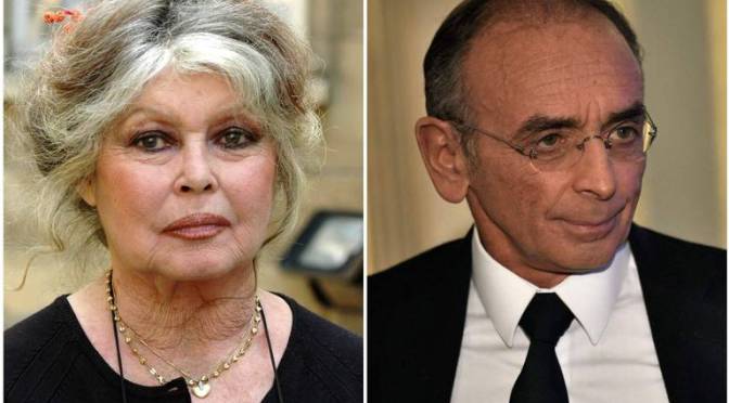 Brigitte Bardot tacle Eric Zemmour, le qualifiant de « cœur sec et indifférent à la souffrance ».