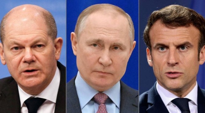 Guerre en Russie-Ukraine : livraisons d’armes, exportations de céréales, prisonniers – voici ce que Putin, Macron et Scholz se sont dit durant leur entretien téléphonique.
