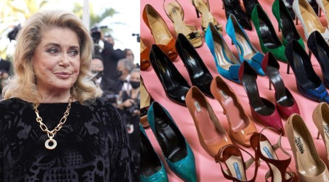Catherine Deneuve rapporte plus de 50.000€ aux « Resto du coeur » en mettant au enchères sa collection de chaussures !
