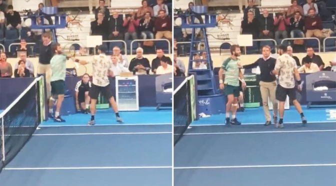 Tennis : le français Corentin Moutet et son adversaire, Adrian Andreev, en sont venus aux mains au tournoi d’Orléans!