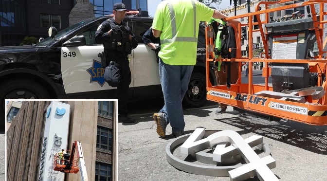 Elon Musk confronté à l&rsquo;intervention de la police lorsqu&rsquo;il a tenté de retirer le logo de &laquo;&nbsp;Twitter&nbsp;&raquo; de son siège à San Francisco!