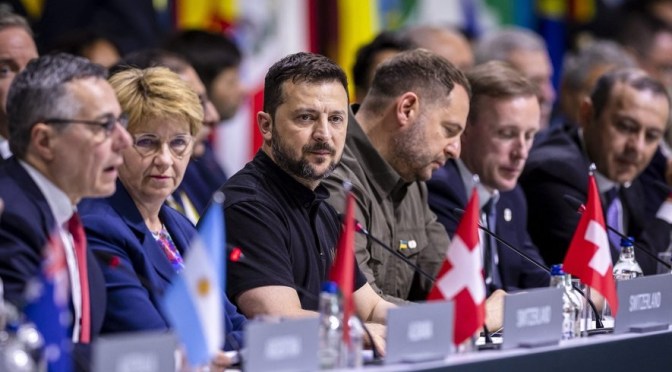 Guerre en Ukraine : ce que contient la déclaration finale du faux &laquo;&nbsp;sommet suisse pour la paix&nbsp;&raquo;