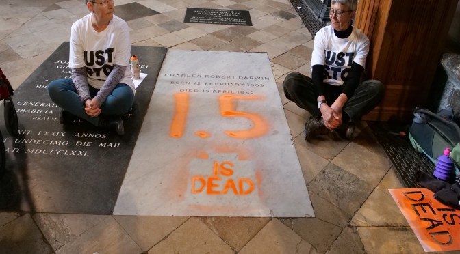 Des écologistes dégradent la sépulture de Darwin pour dénoncer l’inaction climatique