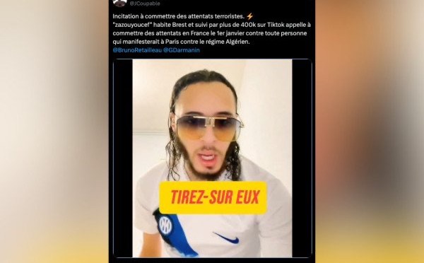Brest (France) : L’influenceur algérien sous OQTF « Zazou Youcef » qui appelait à commettre des attentats en France a été arrêté