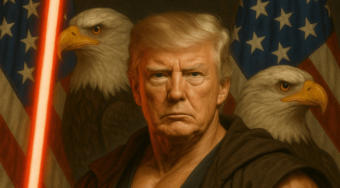 Après sa représentation en pape, Donald Trump en Jedi pour la journée Star Wars… mais un détail fait dérailler le coup de com&rsquo;