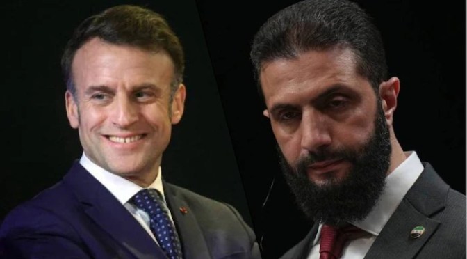 Macron favorable à un allègement des sanctions contre la Syrie après sa rencontre avec le dictateur islamiste Ahmed al-Charaa