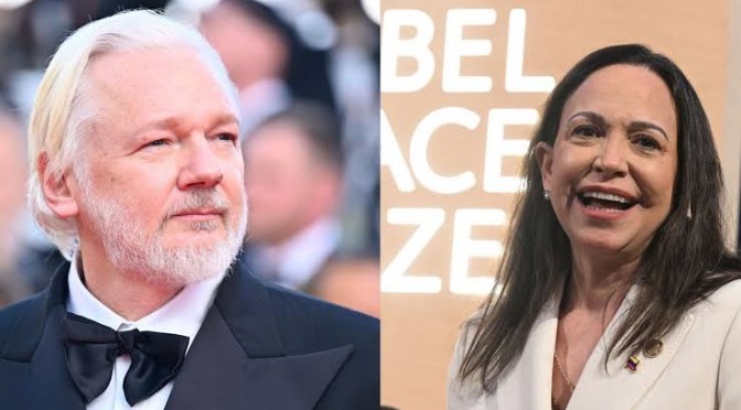 Prix Nobel de la paix attribué à une opposante vénézuélienne : Julian Assange porte plainte contre la fondation Nobel